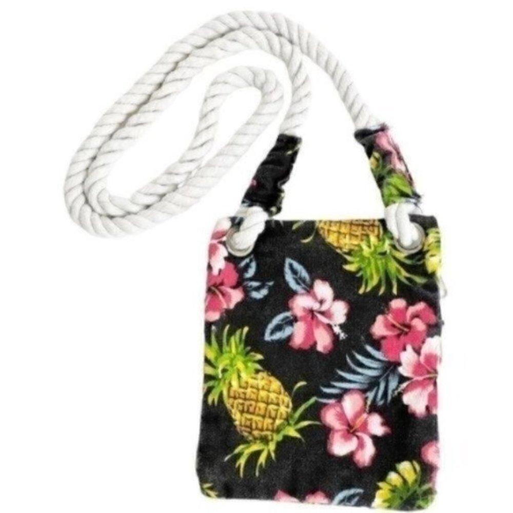 Cappelli Straworld inc crossbody mini purse pineapple Hawaiian themed bag